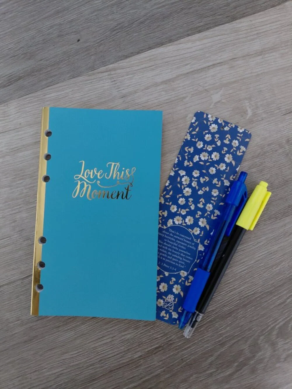 Recollection: Love This Moment Planner Journal with Pen, Highlighter, and Bookma